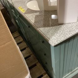Home Decorators Collection Windlowe 49 in. W x 22 in. D x 35 in. H Bath Vanity in Green