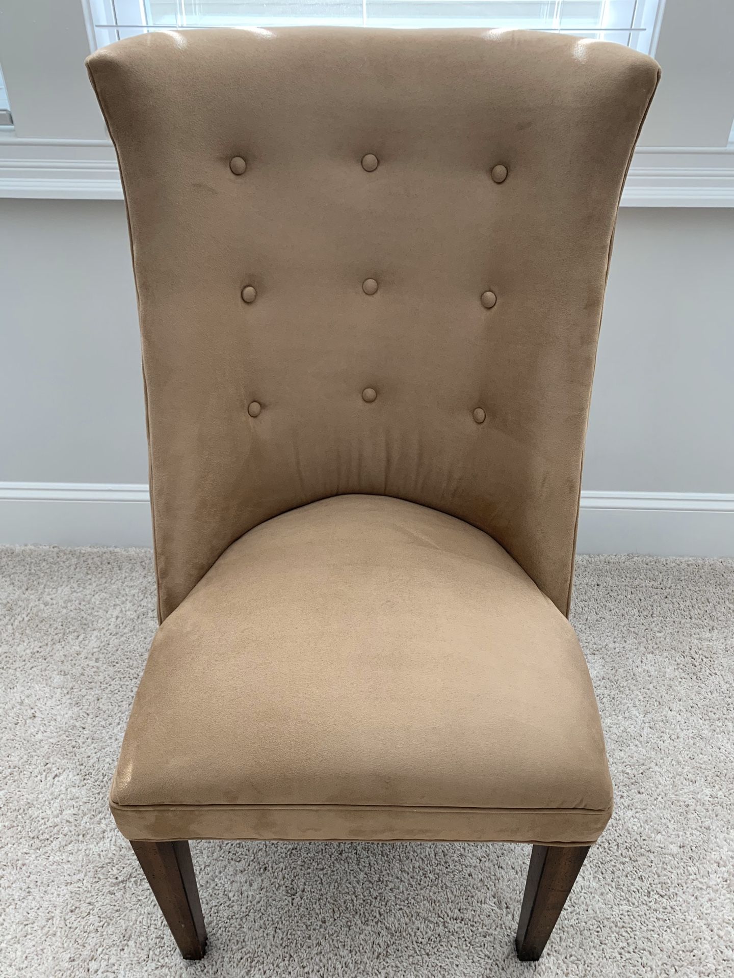 Barely used, suede dining room chairs