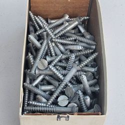 flathead wood screw with a zinc-plated or hot-dip galvanized finish.
