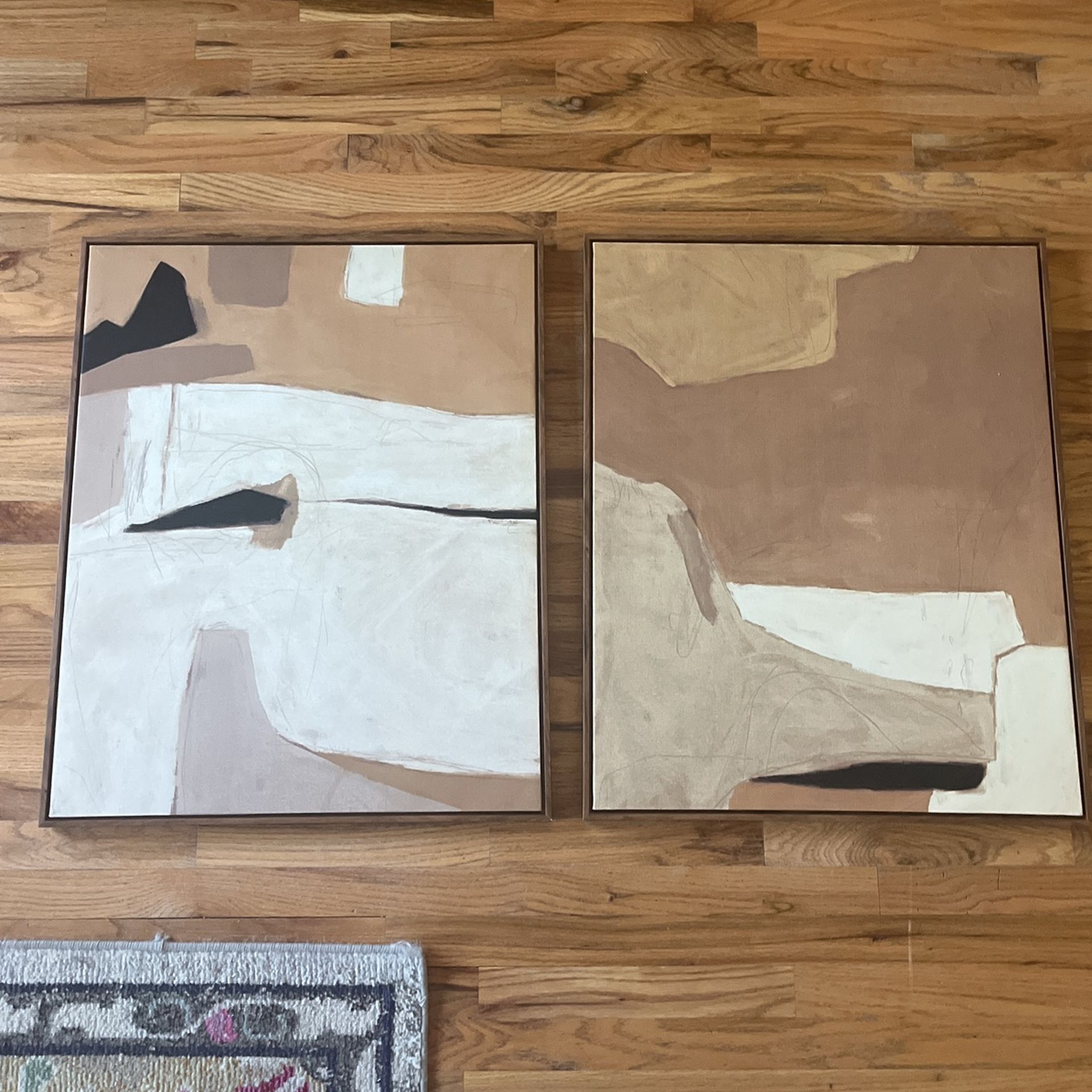 Set of 2 Large Paintings for Bedroom, Living Area