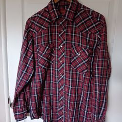 Vintage 90s Rustler Western Shirt Pearl Snap Size Large
