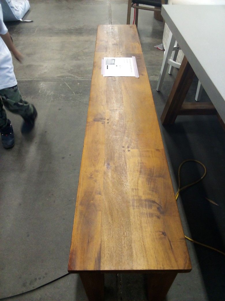 Crate And Barrel Solid Wood Dining Bench 84" Long