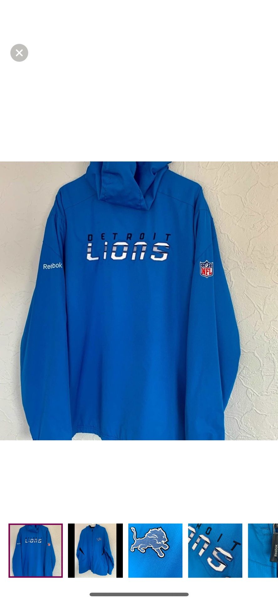 VINTAGE 1998 DETROIT LIONS REEBOK ON FIELD MENS HEAVY JACKET SIZE XL LIKE NEW