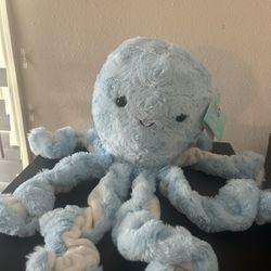 New With Tags Blue Octopus 16.5”  Plush Stretch Tentacles