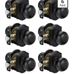 Goldenwarm Perillas de puerta de armario color negro mate para interiores, sin cerradura, perillas de puerta de paso, pasillo, perilla de puerta negra