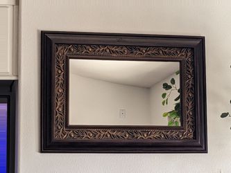 Dark Brown Ornate Framed Wall Mirror