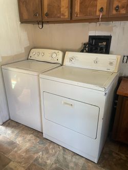 Kenmore washer and dryer. White.