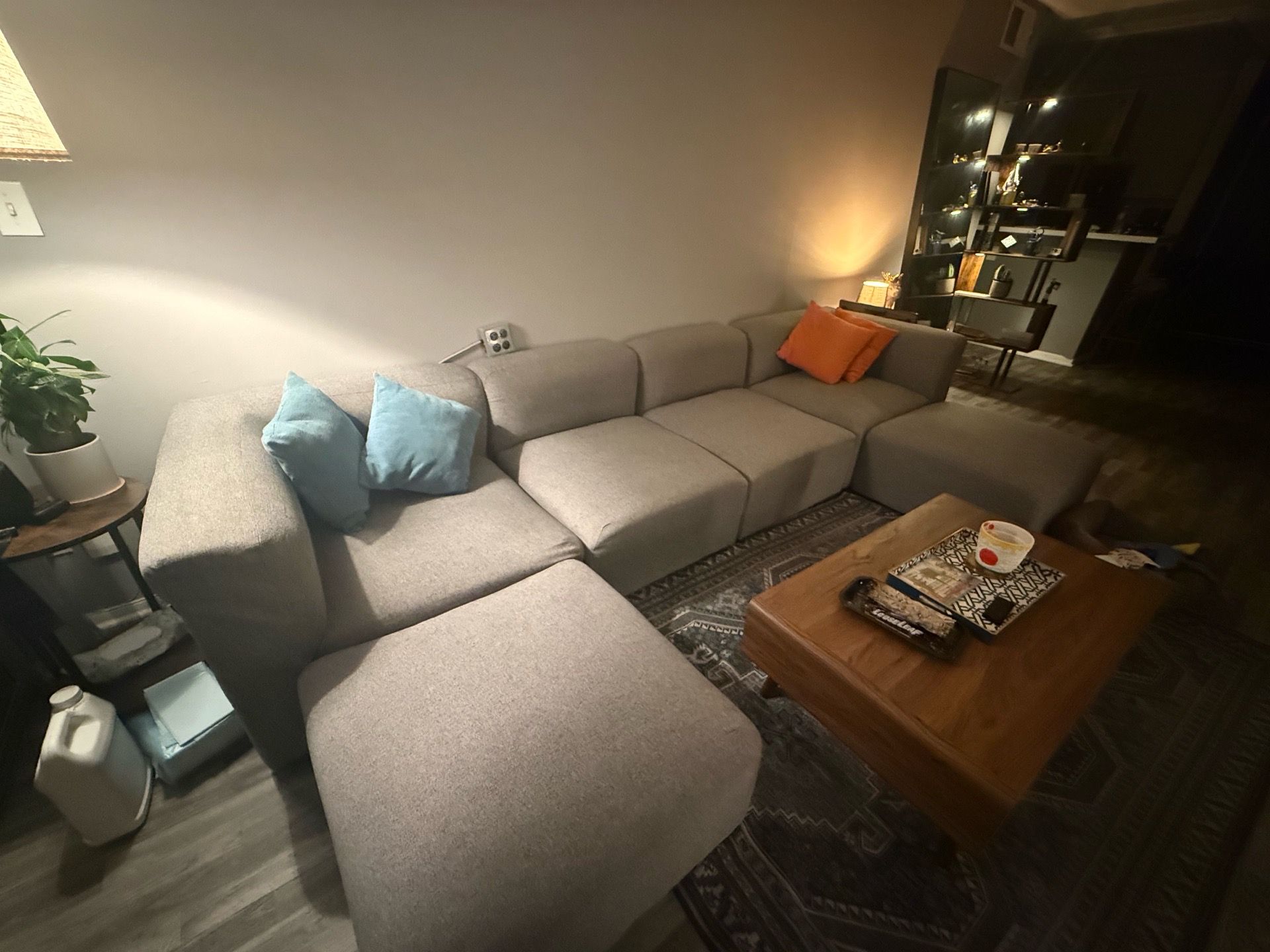 Modern 6-Piece Modular Cloud Sectional Sofa – Gray
