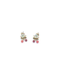 14K Gold Painted Enamel Glazed Earrings