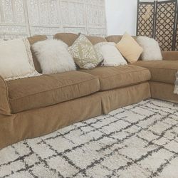 Restoration Hardware Vintage 2pc Slipcover Sofa Sectional, Delivery