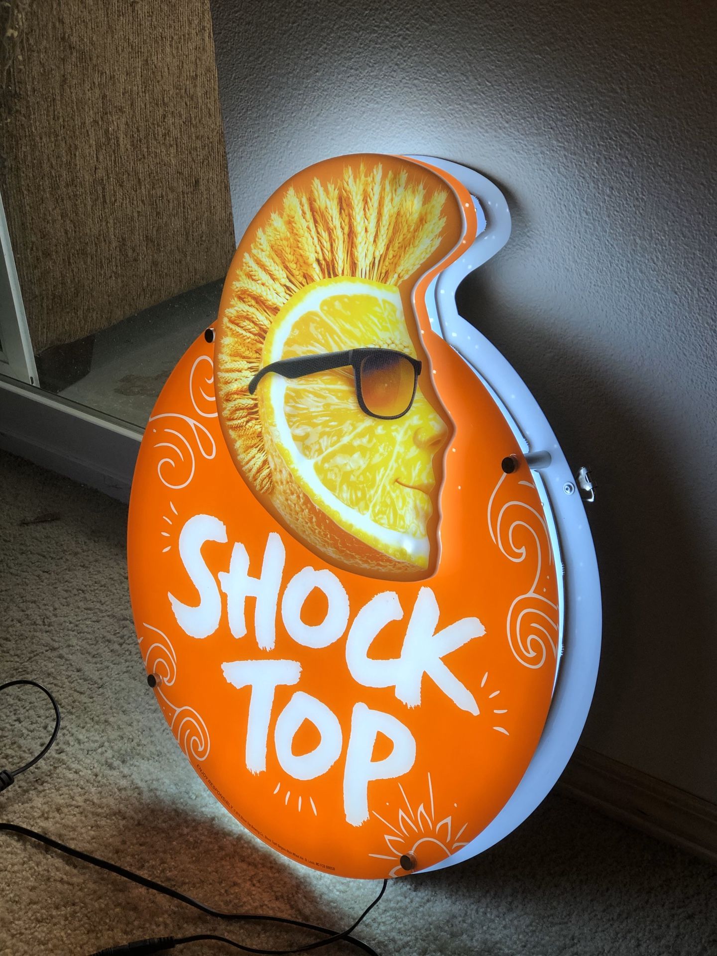 Shock top beer sign / round table pizza SH remodel