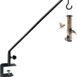 38 Inch Extended Reach Deck Hook Hanger for Railing, Heavy Duty Outdoor Plant Hook Holder for Hanging Bird Feeder Flower Basket Planter or Lanterns, 1