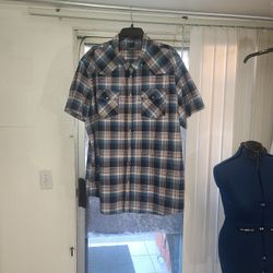 Old Navy Men's 3XL Short Sleeve Button Down Shirt Plaid