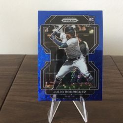 2022 Panini Prizm Julio Rodriguez Rookie Baseball Card Blue Prizm Donut #40 37/199