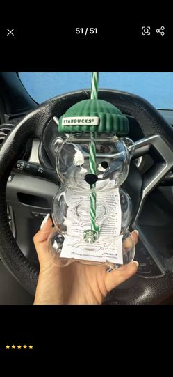 Limited Edition Bear Barista Glass Cup 