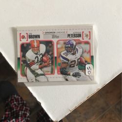 Jim Brown And Adrian Peterson Duo Card