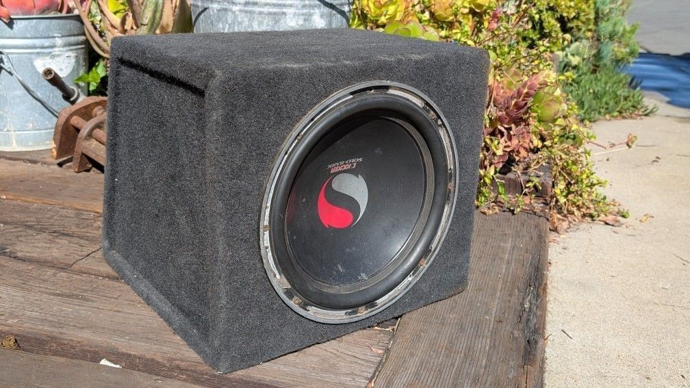 Vintage Kicker 12" Subwoofer Solo-Baric W Enclosure Sub Box Works Well Deep Bass Sub Woofer Solobaric