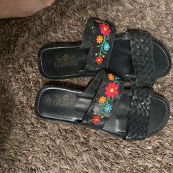 Black Leather Sandals