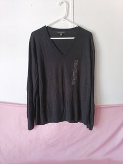 BANANA REPUBLIC Women’s Black Lightweight Sweater W/ mild Silver Shimmer Size XL