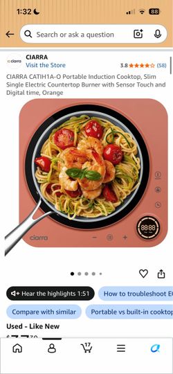 CIARRA Portable Induction Cooktop Single Burner