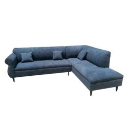 BRAND NEW 9x7ft And 7X9FT SECTIONAL CHAISE SOFA COUCH.  Annapolis Steel BLUE 