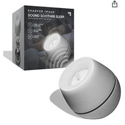 SHARPER IMAGE Sound Soother White Noise Machine, Night Light with 3 Glow Modes, Portable Sleep Therapy for Babies & Adults, Adjustable Pitch & Tone, 