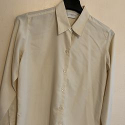 Liz Claiborne Women Dress Blouse Color Vanilla Long Sleeve Size MWT