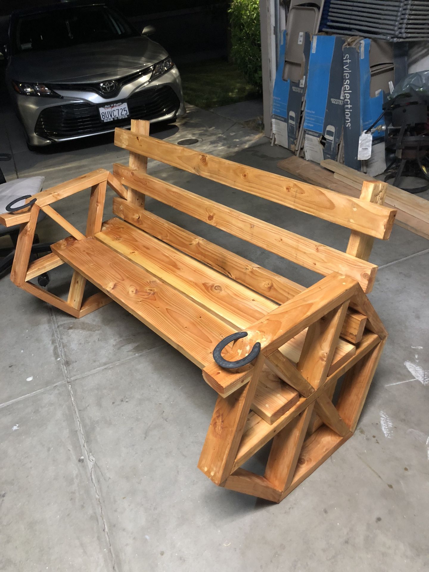 Old Fashion Wagon Wheel Bench