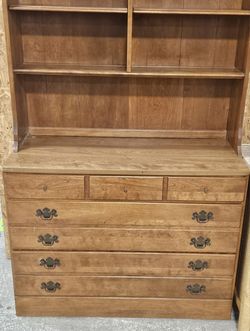 Ethan Allen solid wood dresser chest bookcase curio storage shelves cabinet bedr