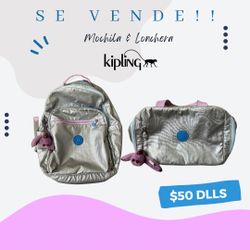 Kipling backpack and lunchbag