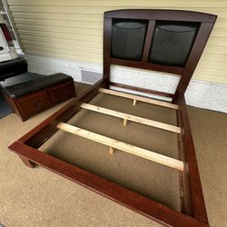 Queen Size Bed Frame With Storage/ Good Condition