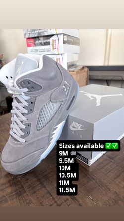 Jordan 5 Retro Wolf Grey (2026) sizes 9M, 9.5M, 10M, 10.5M, 11M, & 11.5M