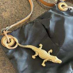 Gold Alligator Bag Charm