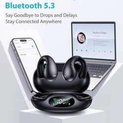 Ultra Open-Ear-Earbuds Wireless Bluetooth - Ergonomic Clip-On Earbuds,