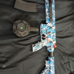 Large Splatter Ball Blaster with Drum, Electric Gel Ball Blaster Automatic and Manual, Big Splat Blasters