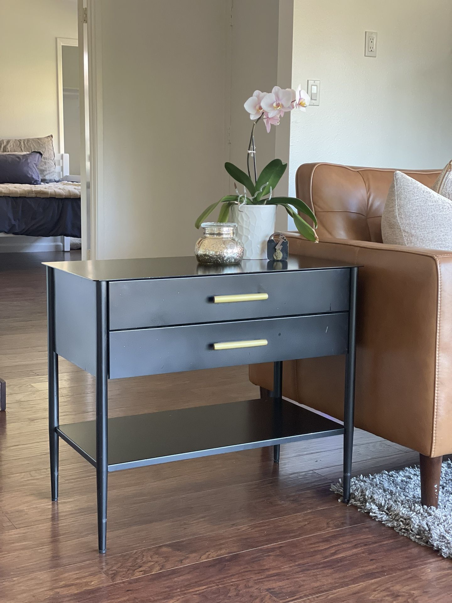 West Elm Metal Nightstand End Table