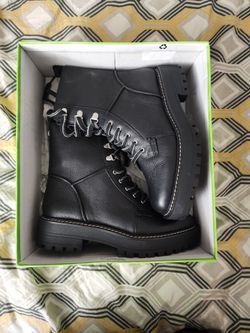Sam Edelman Laurie Black Leather Combat Boots
