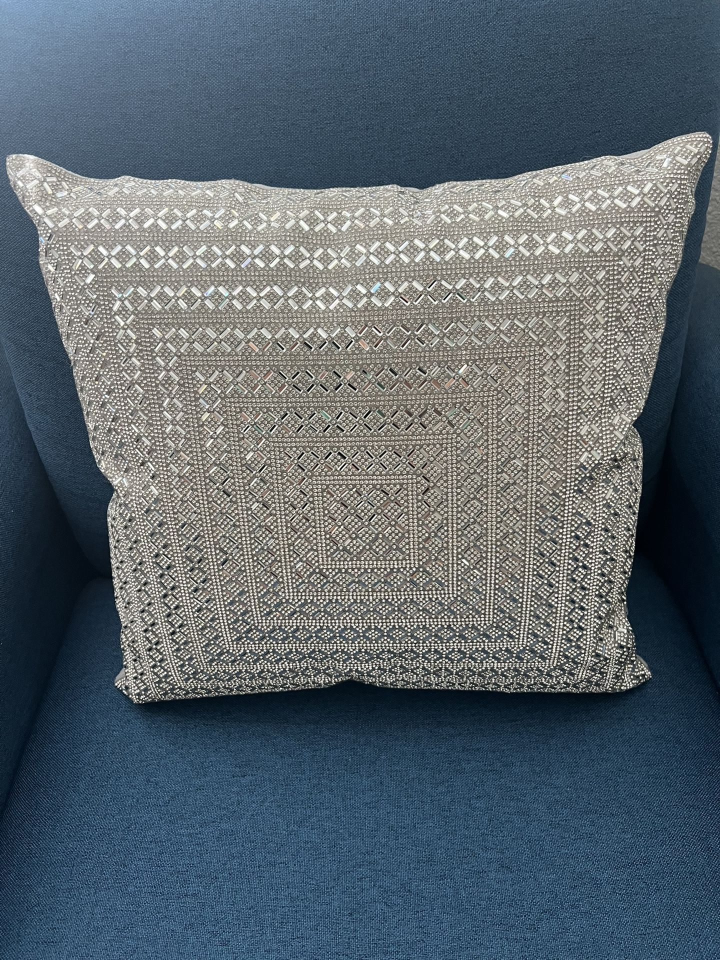 Decorative silver Patterned Pillow