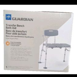 Medline Guardian Transfer Bench G3-100KBRX1 With Back Shower Bath Seat 