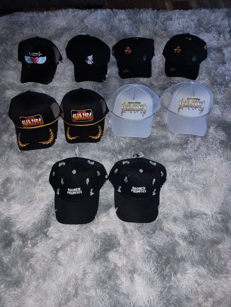 Lot Of 10 Snapback And Strap Backs Hats
