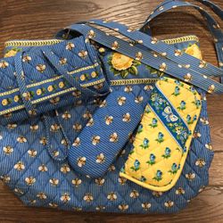 Vera Bradley bumblebee Tote Bag And Wallet And Glasses Cases