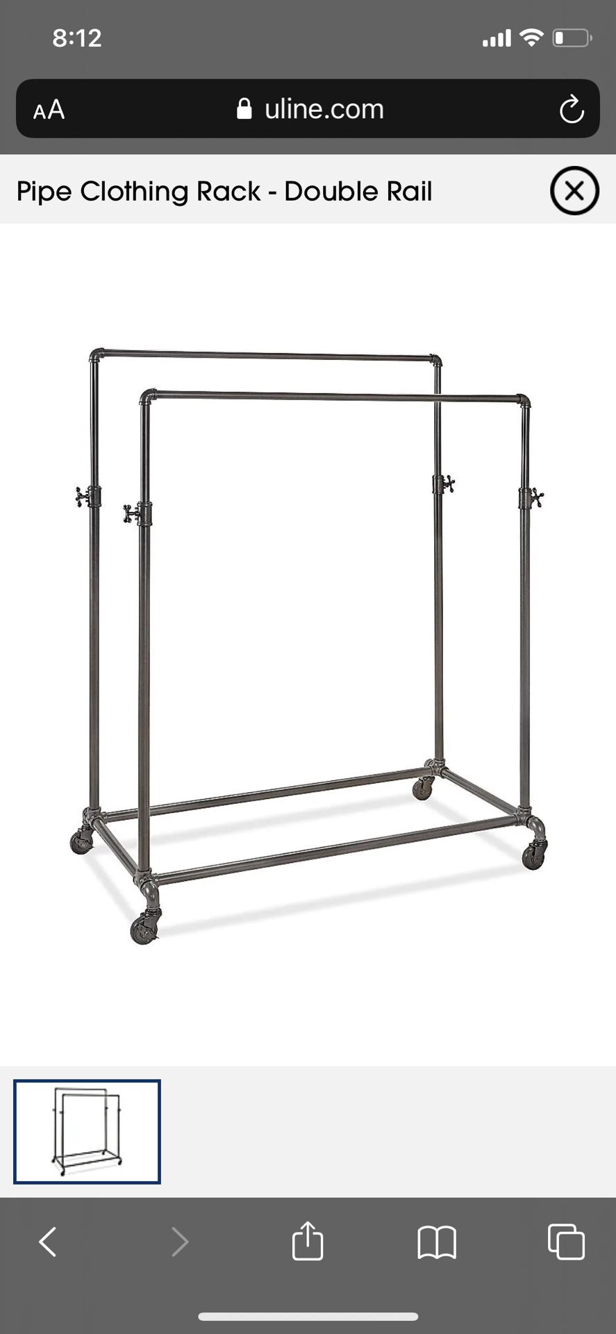 Industrial Style Adjustable Double Pipe Clothing Rack