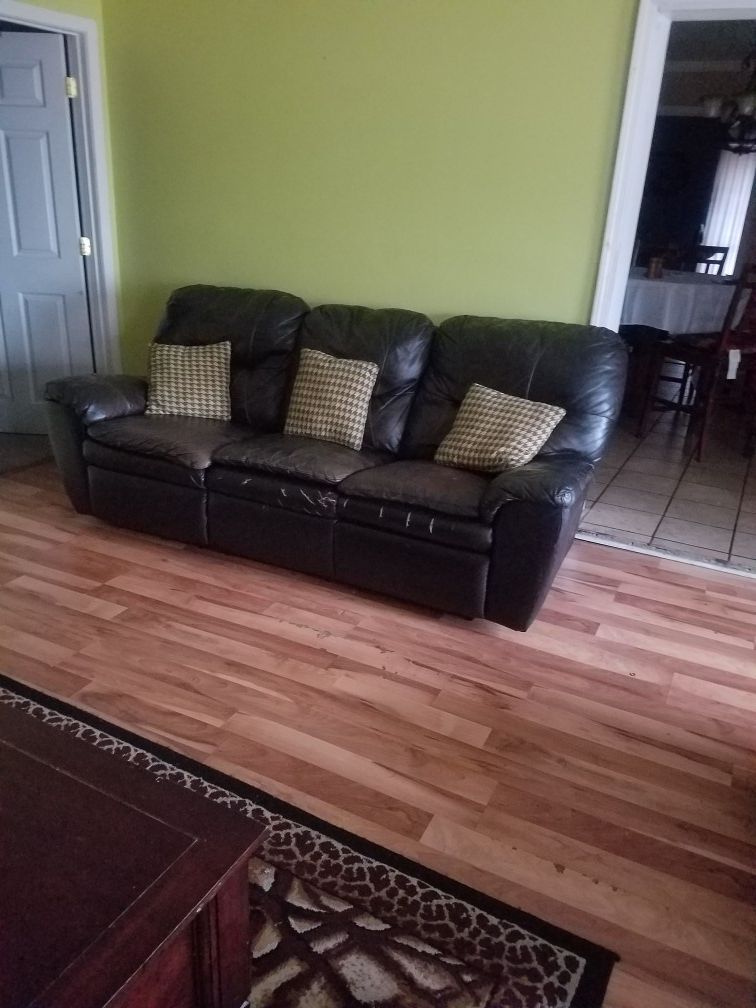 leather couch set, Ashley furniture.