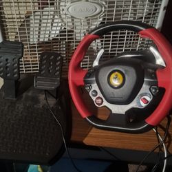 Steering wheel and pedals for Gaming system compatible with PlayStation Xbox and PC USB port