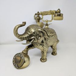 Vintage Brass Elephant Telephone | Hollywood Regency Design (untested)