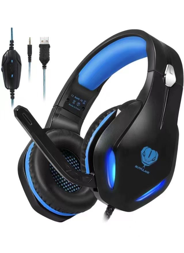 Gaming Headset for Xbox One with Stereo Surround Sound, PS4 Headset with Noise Canceling Mic & LED Light, Over Ear Gaming Headphones for PC, Nintendo