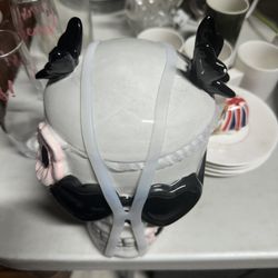 SKULL CERAMIC BOWL - New 25$ - As Shown - New 