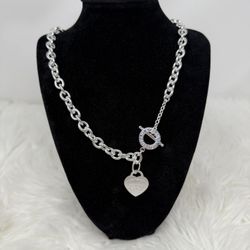 Tiffany & Co. 925 Sterling Silver Heart Necklace 