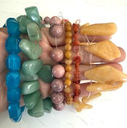Lot of gemstone bead strands for jewelry making beading A35