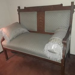 Solid Wood Antique Loveseat 